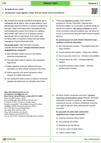 ﻿Solution 3D 10 TYT ترکی آزمایشی 2