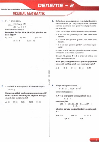 ﻿Broadcast Sea 10 AYT Mathematics Essay 2-D