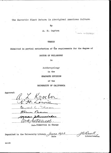 ﻿گیاه مخدر داتورا در فرهنگ بومیان آمریکا