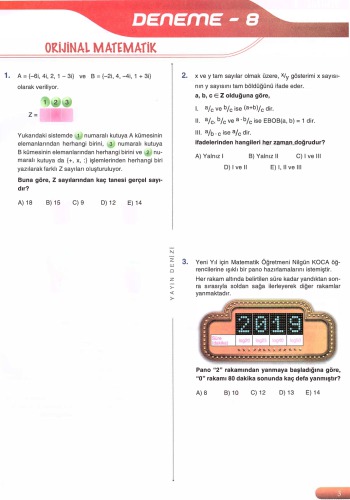﻿Broadcast Sea 10 AYT Mathematics Essay 8-B