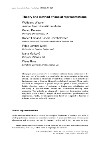 ﻿نظریه و روش بازنمایی های اجتماعی