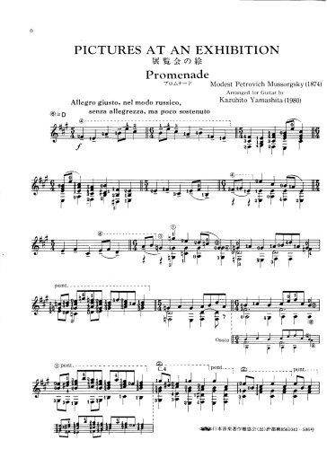 ﻿کازوهیتو یاماشیتا، تصاویر در یک نمایشگاه، گیتار