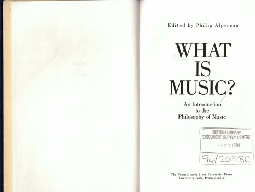 ﻿موسیقی چیست؟ مقدمه ای بر فلسفه موسیقی