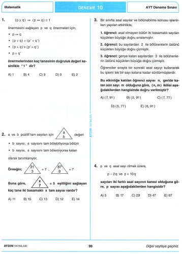 ﻿آیدین 10 AYT انشا ریاضی 10