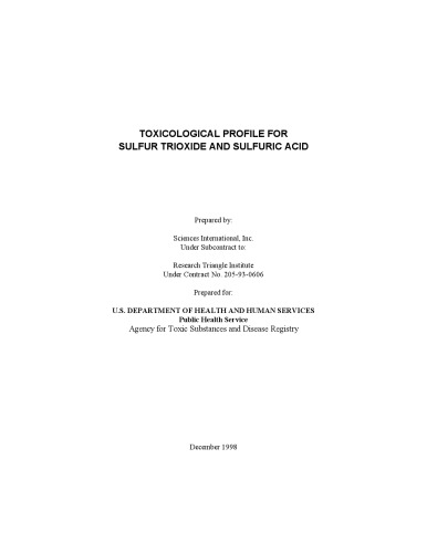 ﻿پروفایل های سم شناسی - تری اکسید گوگرد و اسید سولفوریک