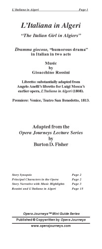 ﻿L’ Italiana در الجزایر: dramma giocoso: da rappresentarsi nel Teatro di Como il carnevale 1840 - 47