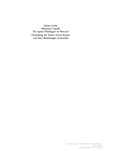 ﻿Martianus Capella - De nuptiis Philologiae et Mercurii ارائه هفت هنر لیبرال و روابط آنها با یکدیگر