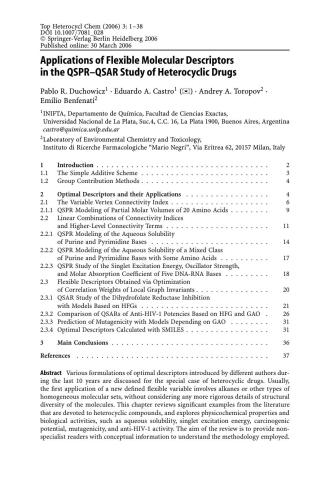 مطالعات مدلسازی QSAR و مولکولی در داروهای heterocyclic I