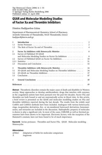 ﻿QSAR و مطالعات مدلسازی مولکولی در داروهای هتروسیکلیک II