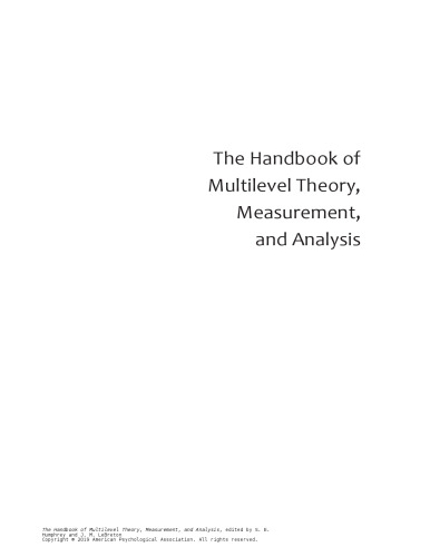 ﻿کتاب نظریه ، اندازه گیری و تجزیه و تحلیل چند سطحی