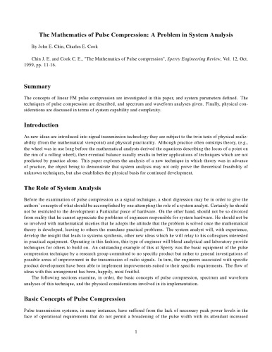 ﻿ریاضیات فشرده سازی پالس: مشکلی در تجزیه و تحلیل سیستم