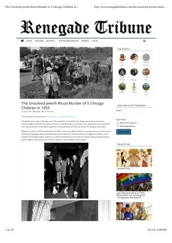 ﻿قتل آیینی حل نشده یهودی 5 کودک شیکاگو در سال 1955