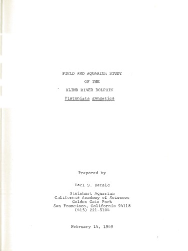 ﻿مطالعه میدانی و آکواریومی دلفین رودخانه کور: Platanista gangetica