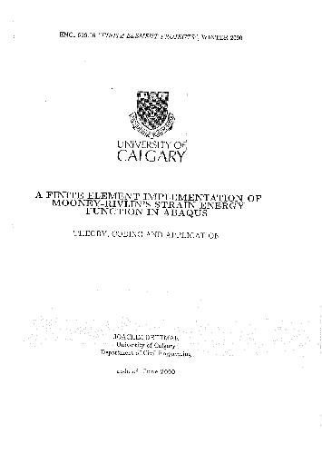 ﻿اجرای المان محدود تابع انرژی کرنش Mooney-Rivlin در Abaqus