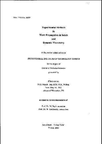 روش های تجربی در انتشار موج در مواد جامد و ویسکومتری پویا