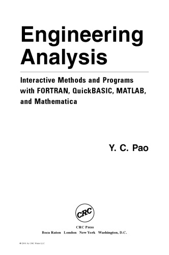 ﻿تحلیل مهندسی: روش‌ها و برنامه‌های تعاملی با FORTRAN، QuickBASIC، MATLAB و Mathematica