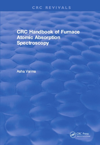 ﻿Revival: CRC Handbook of Furnace Atomic Absorption Spectroscopy