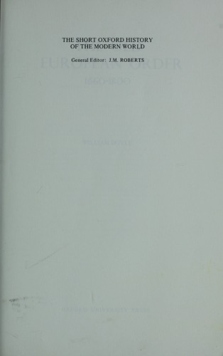 ﻿نظم قدیمی اروپا، 1600-1800