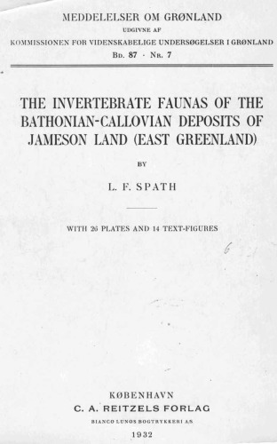 جانوران بی مهره سپرده های باتونی-کالووی جیمسون لند (شرق گرینلند)