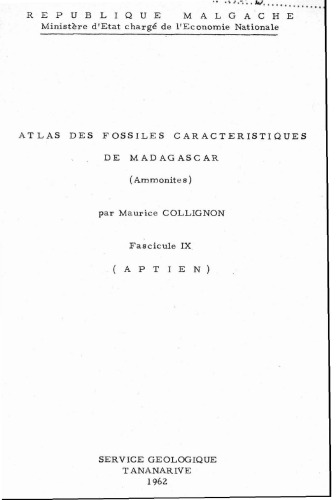 اطلس فسیل های ماداگاسکار. Fasc.9. آپتین