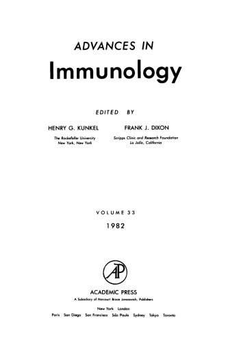 پیشرفت در ایمونولوژی، جلد. 33