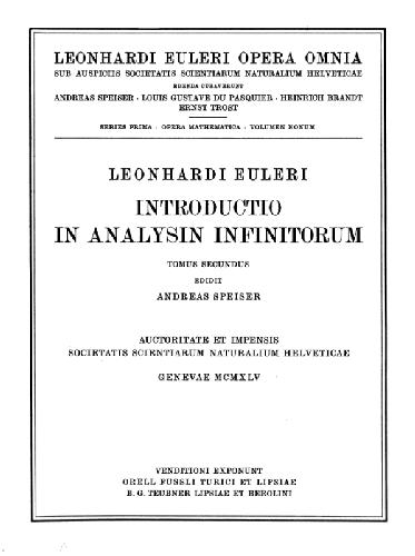 Opera Omnia: معرفی در Analysin Infinitorum