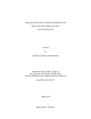 ﻿مواد هیبریدی آلی-غیر آلی برای نانو ژنراتور پیزوالکتریک/تریبوالکتریک