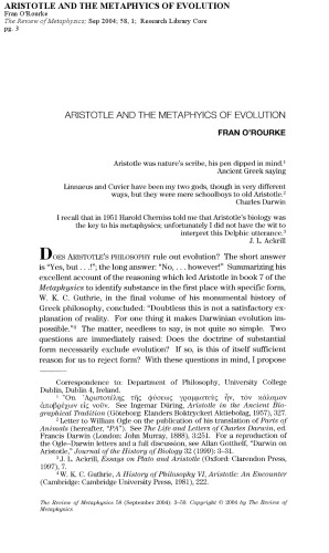 ارسطو و تکامل