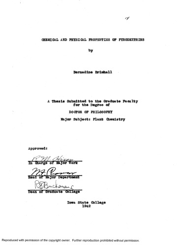 ﻿خواص شیمیایی و فیزیکی پیرودکسترین ها