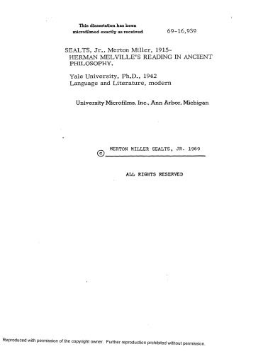 ﻿خواندن هرمان ملویل در فلسفه باستان