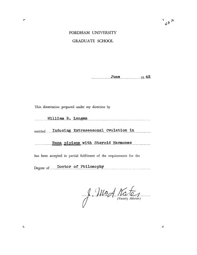 ﻿القای تخمک گذاری فوق فصلی در رانا پیپینس با هورمون های استروئیدی