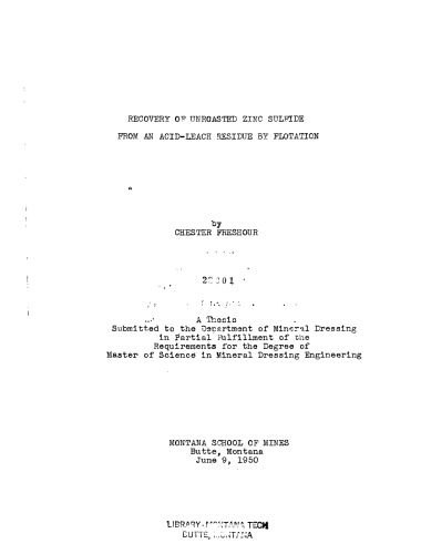 ﻿بازیابی سولفید روی بو داده نشده از بقایای اسیدشویی با فلوتاسیون