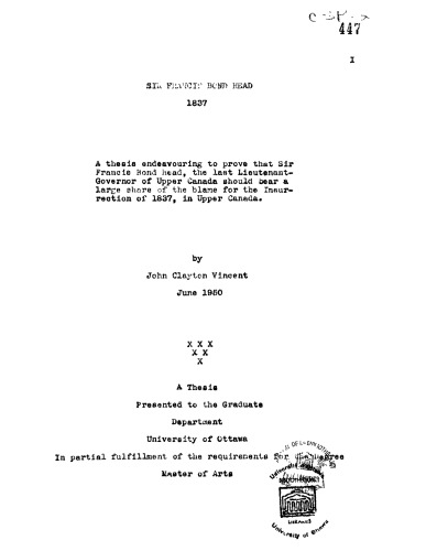 ﻿سر فرانسیس باند، 1837