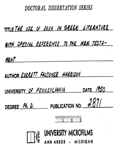 ﻿استفاده از دوکسا در ادبیات یونانی با اشاره ویژه به عهد جدید.