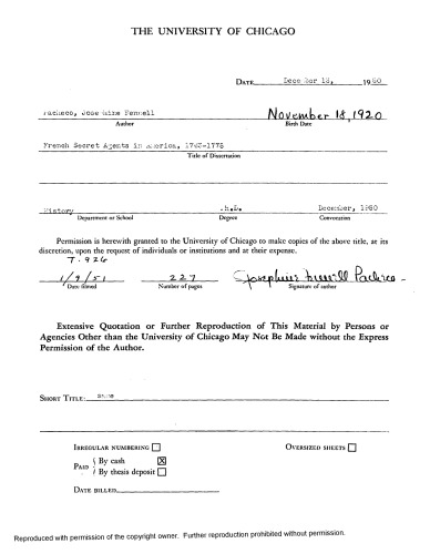 ﻿ماموران مخفی فرانسوی در آمریکا، 1763-1778