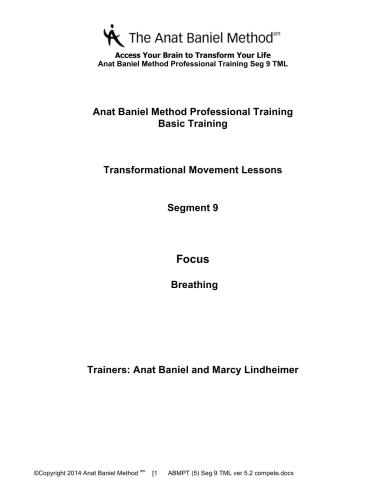 ﻿درس های حرکت تحول آفرین (آموزش حرفه ای روش آنات بانیل) [بر اساس فلدنکرایس]