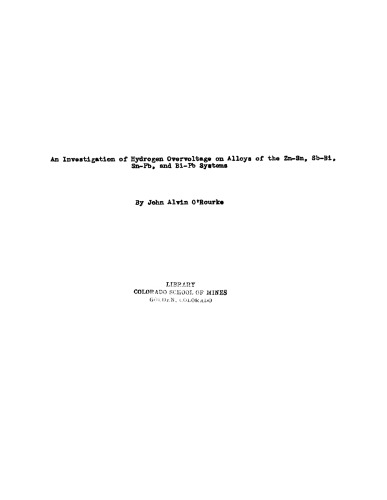 ﻿بررسی اضافه ولتاژ هیدروژن روی آلیاژهای سیستم‌های Zn-Sn، Sb-Bi، Sn-Pb و Bi-Pb
