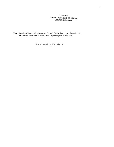 ﻿تولید دی سولفید کربن با واکنش بین گاز طبیعی و سولفید هیدروژن