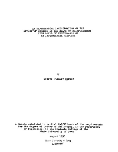 ﻿بررسی تجربی تأثیر تغییرات در تاخیر تقویت بر سطح عملکرد یک پاسخ ابزاری