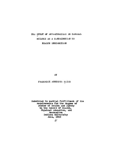 ﻿سهم احتمالی علوم عمومی در آموزش رسمی بهداشت در مدارس متوسطه (بررسی فرصت ها در علوم عمومی به عنوان کمک به آموزش بهداشت؟)