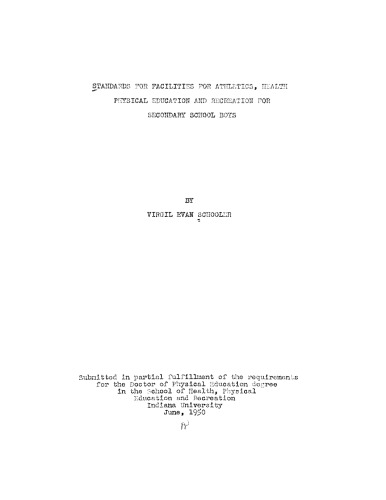 ﻿استانداردهای تسهیلات دو و میدانی، بهداشت، تربیت بدنی و تفریح ​​برای پسران دبیرستانی