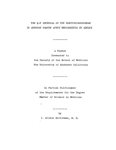 ﻿فاصله Q-T الکتروکاردیوگرام در کالبد شکافی میوکاردیت حاد را در بزرگسالان ثابت کرد