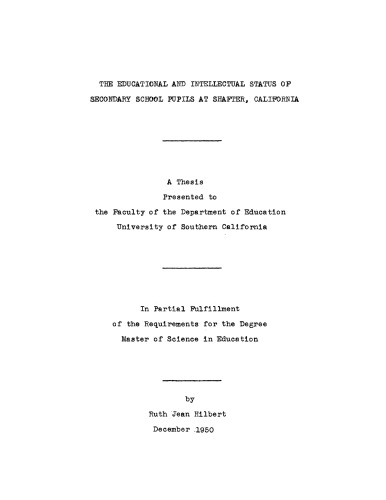 ﻿وضعیت تحصیلی و فکری دانش آموزان دبیرستانی در شفتر، کالیفرنیا