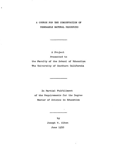 ﻿دوره ای برای حفاظت از منابع طبیعی تجدید پذیر