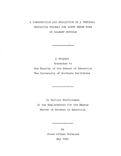 ﻿ساخت و ارزیابی یک برنامه تربیت بدنی برای پسران کلاس نهم در مدارس کلگری