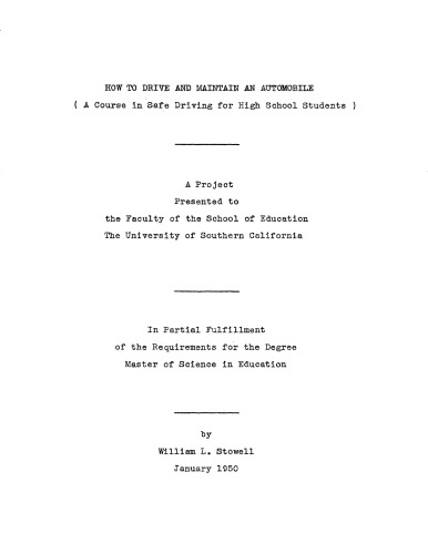 ﻿نحوه رانندگی و نگهداری از خودرو: دوره ای در رانندگی ایمن برای دانش آموزان دبیرستانی