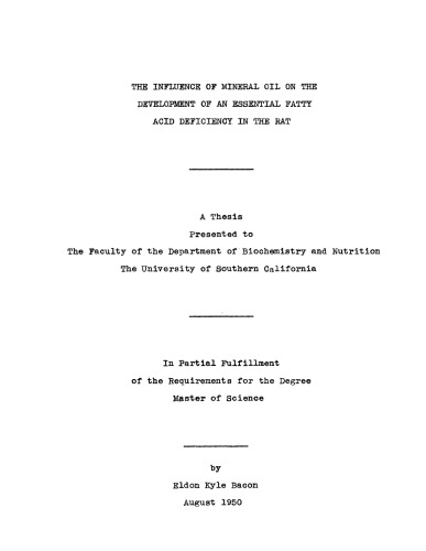 ﻿تاثیر روغن معدنی بر ایجاد کمبود اسیدهای چرب ضروری در موش صحرایی