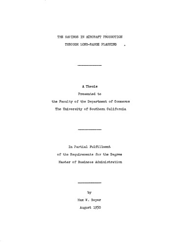﻿صرفه جویی در تولید هواپیما از طریق برنامه ریزی دوربرد
