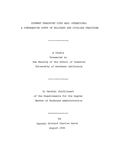 ﻿عملیات حمل و نقل خط حمل و نقل بزرگراه: مطالعه تطبیقی ​​شیوه های نظامی و غیرنظامی