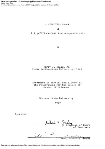 ﻿اثبات ساختار 1،2،4-تری ایزوپروپیل بنزن-5- سولفونات